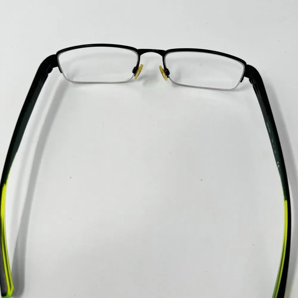 Nike Live Free 8165 001 Black Crystal Volt Half Rim Eyeglass Frames 53-17-140